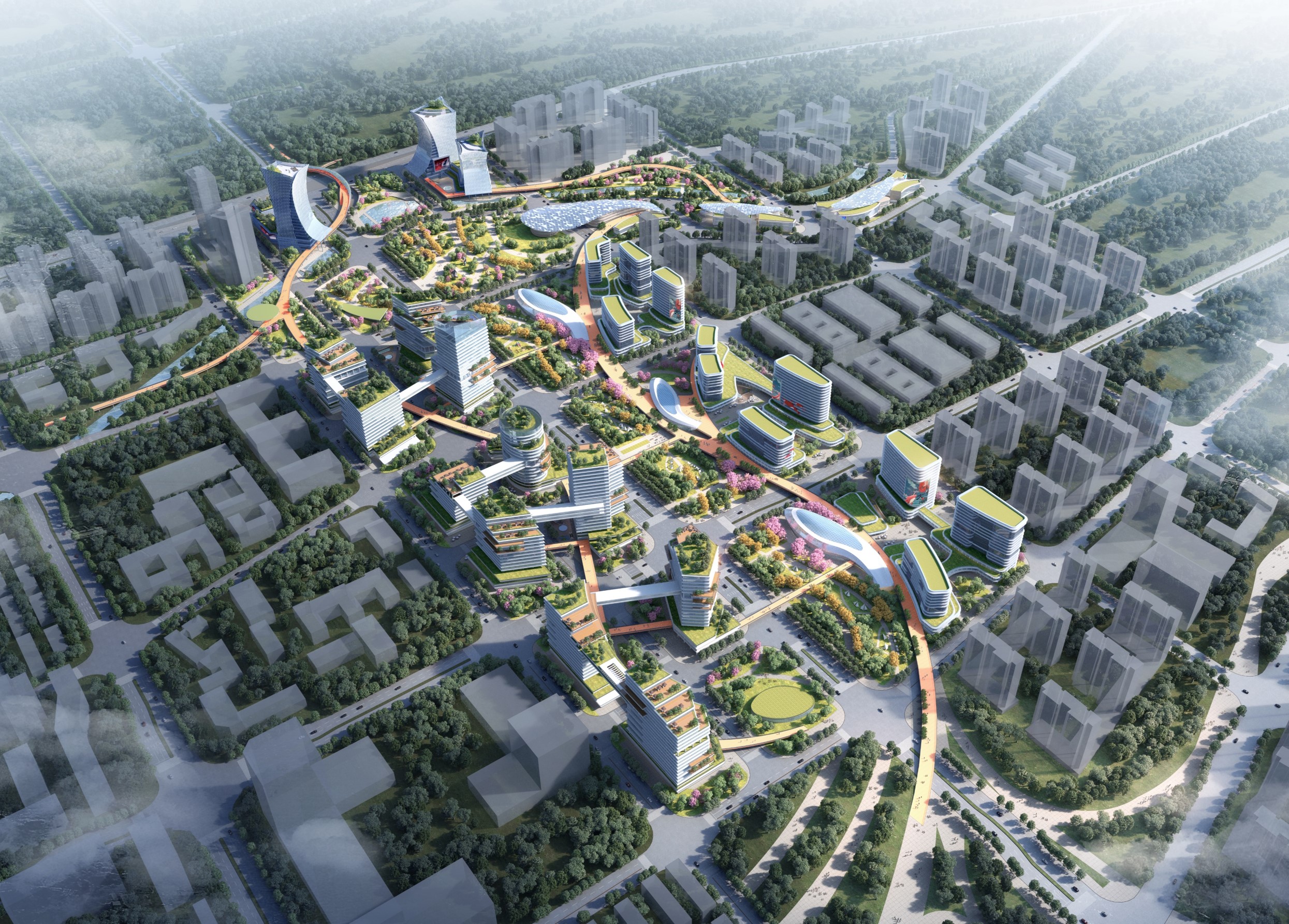 Indepth Urban Design of Qilong Innovation Park in Chengdu HiTech